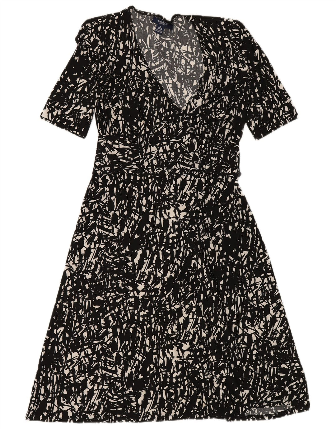 CHAPS Γυναικείο Maxi Φόρεμα UK 10 Μικρό μαύρο γεωμετρικό πολυεστέρα