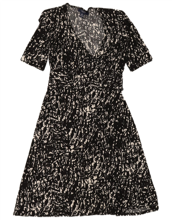 CHAPS Γυναικείο Maxi Φόρεμα UK 10 Μικρό μαύρο γεωμετρικό πολυεστέρα