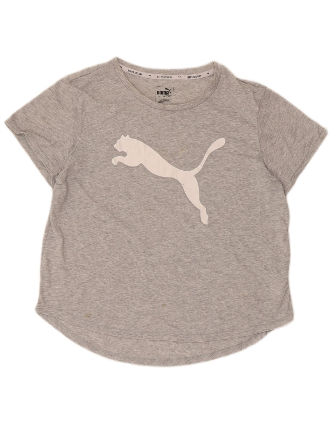 Γυναικείο γραφικό μπλουζάκι Puma τοπ UK 14 Large Grey Flecked Polyester