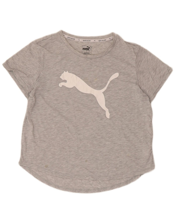 Γυναικείο γραφικό μπλουζάκι Puma τοπ UK 14 Large Grey Flecked Polyester