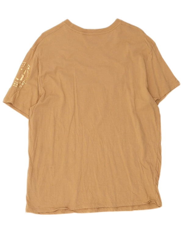 Γυναικείο γραφικό μπλουζάκι Guess Top UK 18 XL Μπεζ βαμβακερό
