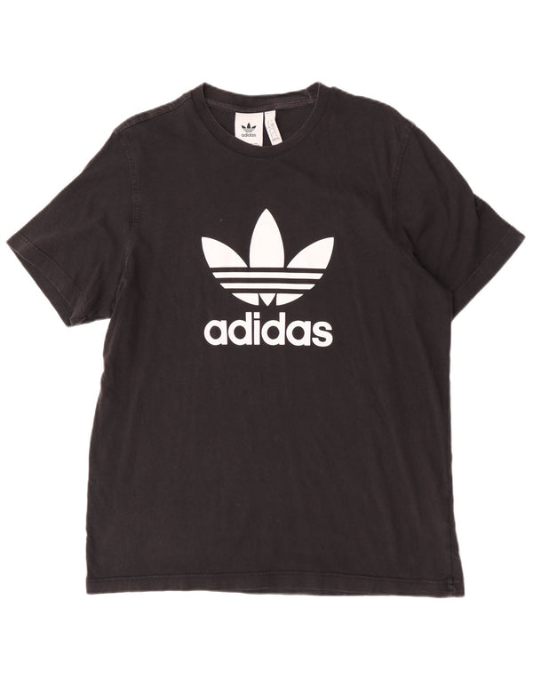 Ανδρικό γραφικό T-Shirt Adidas Top μεγάλο μαύρο βαμβακερό