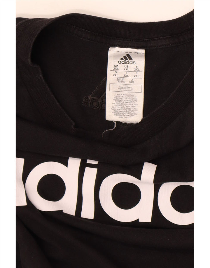 Ανδρικό γραφικό T-Shirt Adidas Top 2XL Μαύρο βαμβακερό