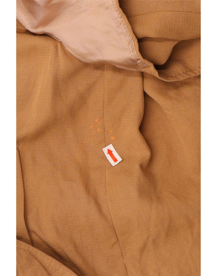 Zara Γυναικείο Oversized Crop Open Blazer Jacket UK 6 XS Brown Lyocell