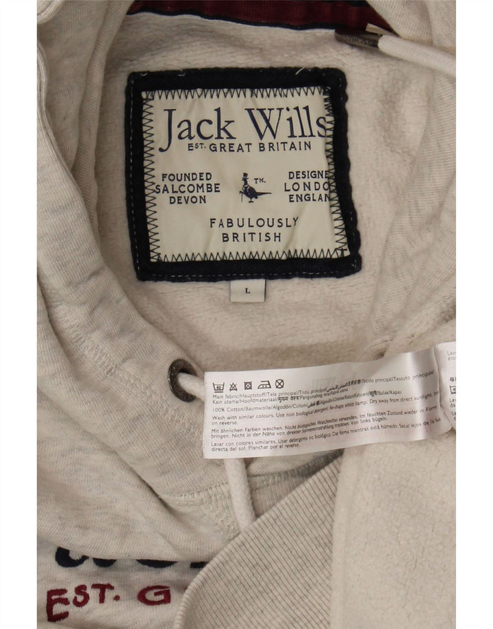 Jack Wills Ανδρικό γραφικό με κουκούλα, μεγάλο γκρι βαμβακερό