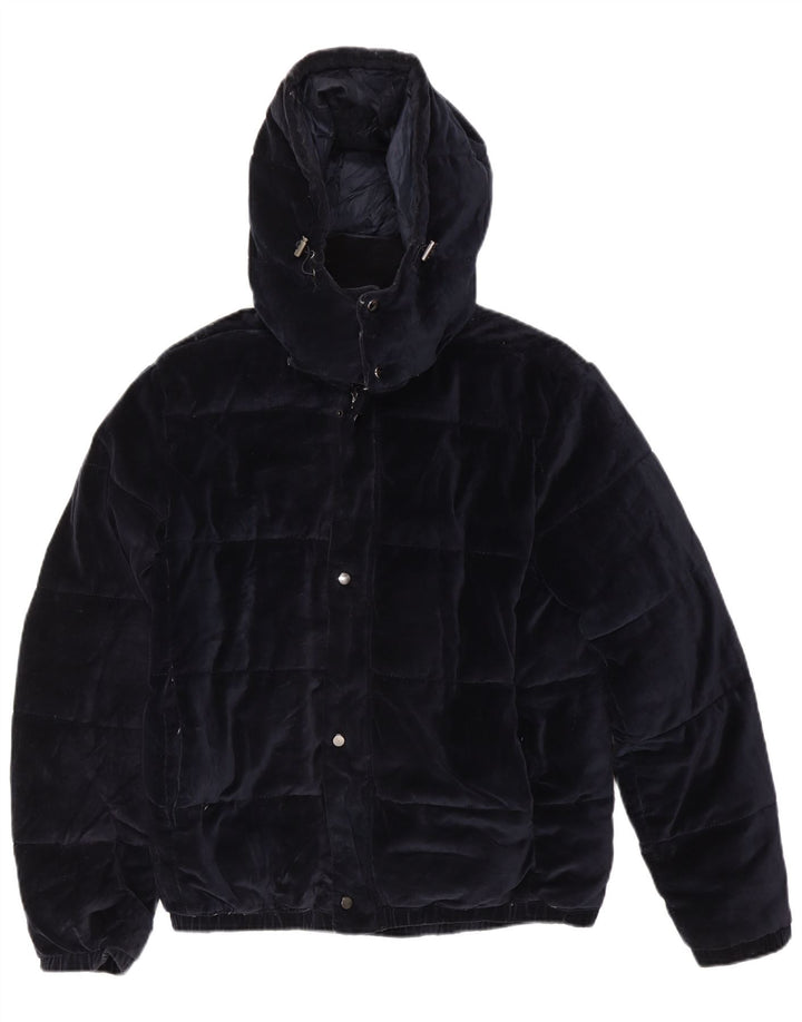 Zara Ανδρικό μπουφάν με κουκούλα UK 40 Large Navy Blue Polyester