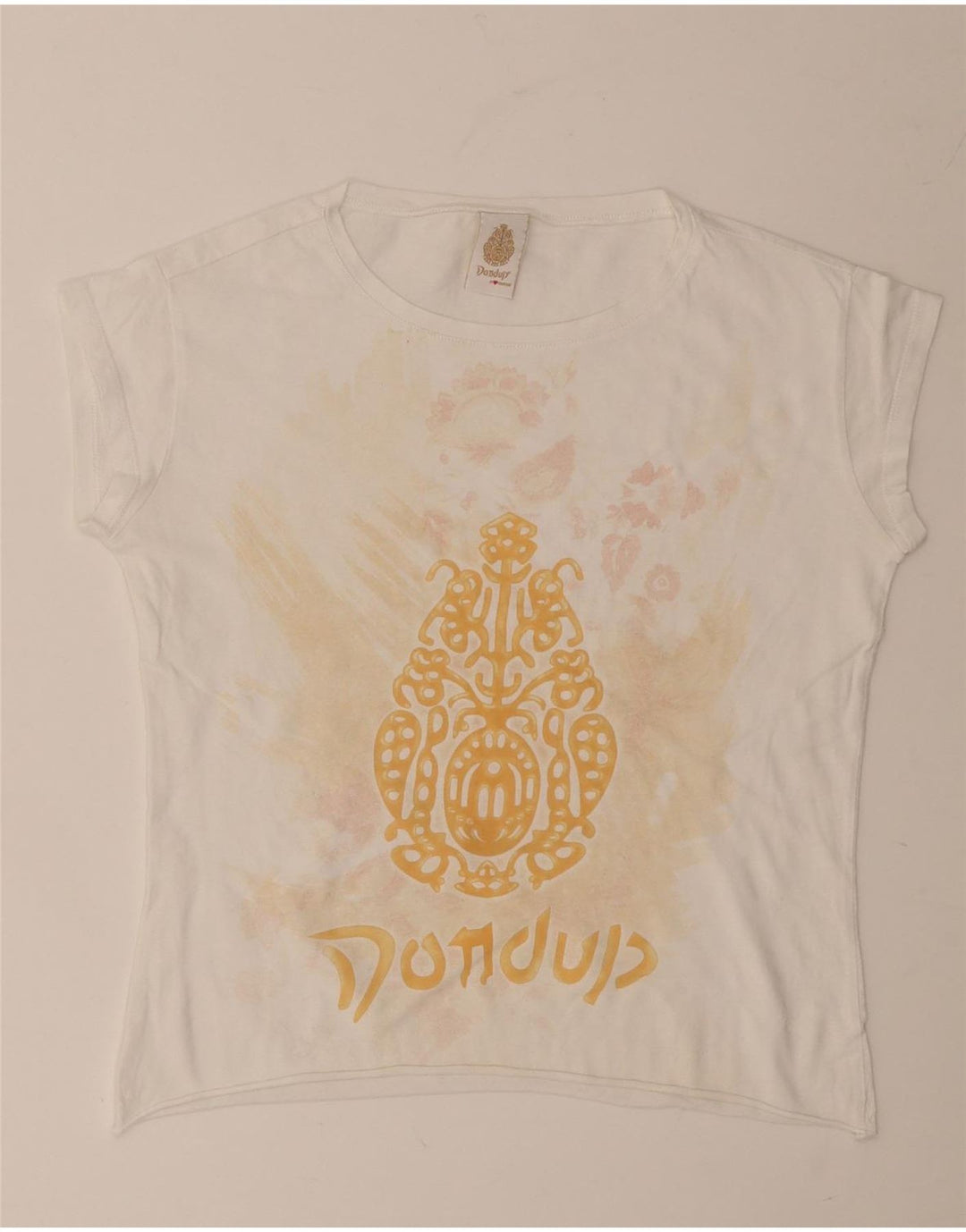 Γυναικείο γραφικό μπλουζάκι Dondup Crop Top UK 12 Medium White