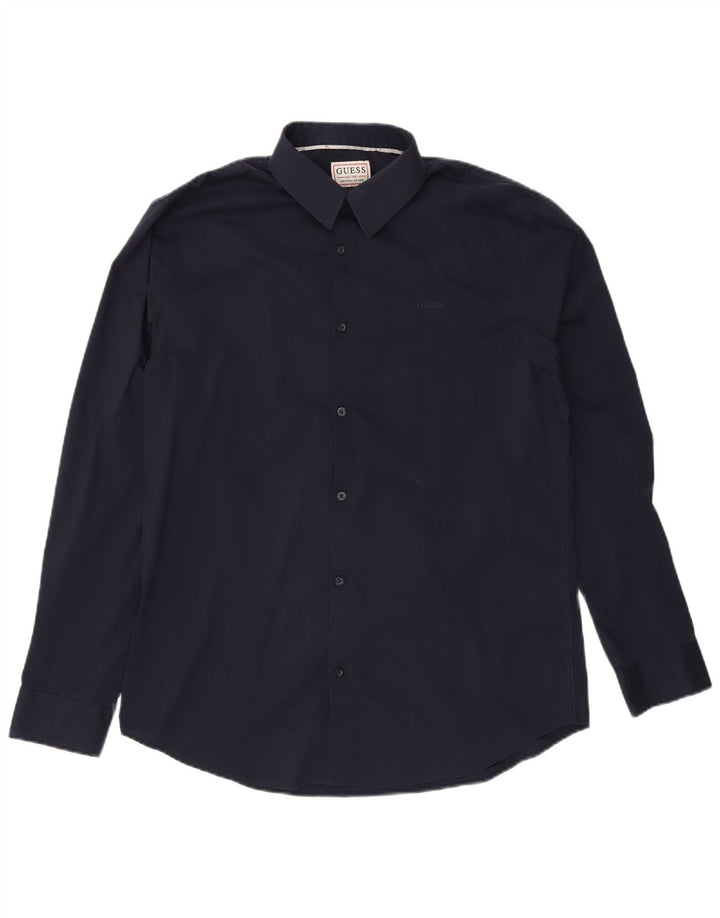 Ανδρικό πουκάμισο Guess Slim Fit XL Navy Blue Cotton