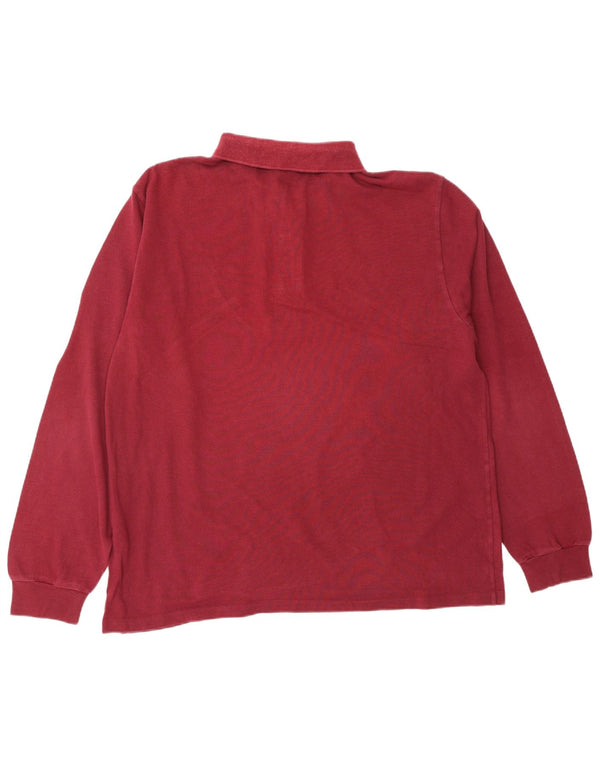 Ανδρικό μακρυμάνικο μπλουζάκι πόλο Lacoste, μέγεθος 6 XL, βαμβακερό μπορντό