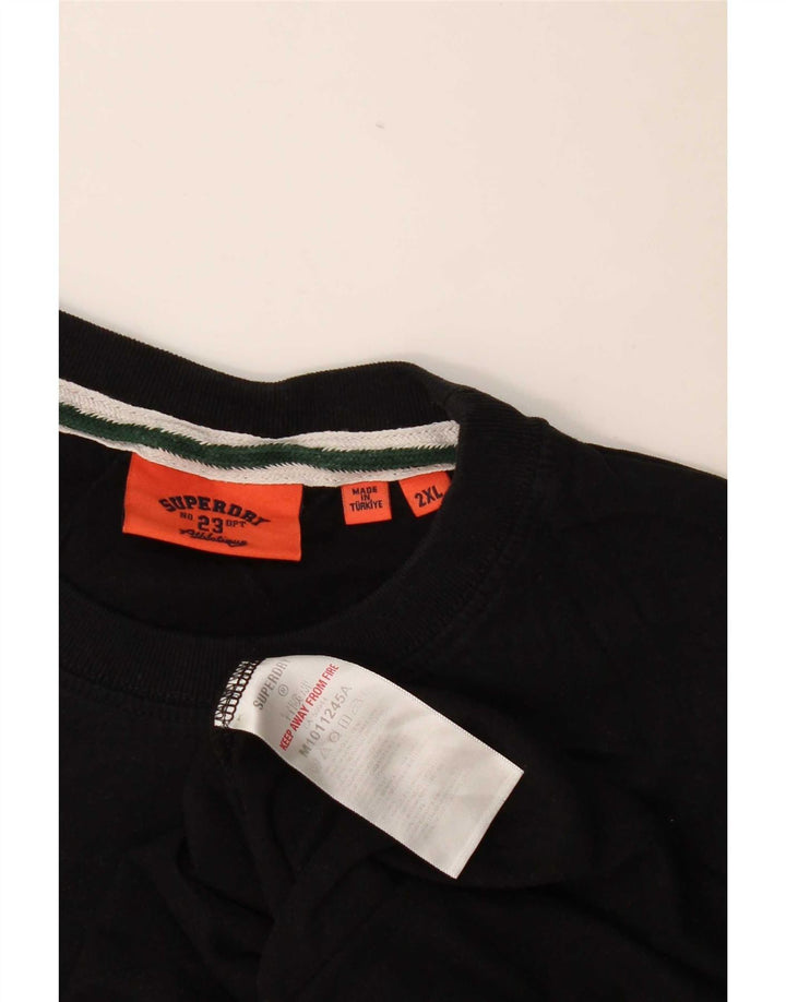 Superdry Γυναικείο T-Shirt Top 2XL Μαύρο βαμβακερό