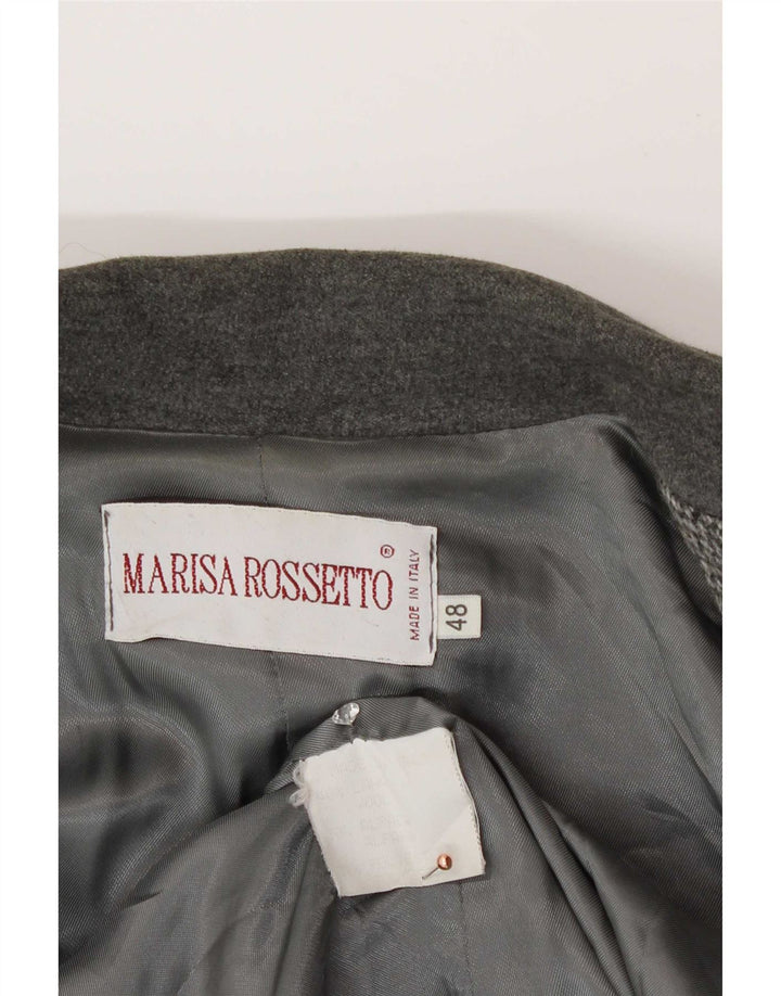 Vintage γυναικείο σακάκι με 3 κουμπιά σακάκι IT 48 XL Γκρι ψαροκόκκαλο μαλλί