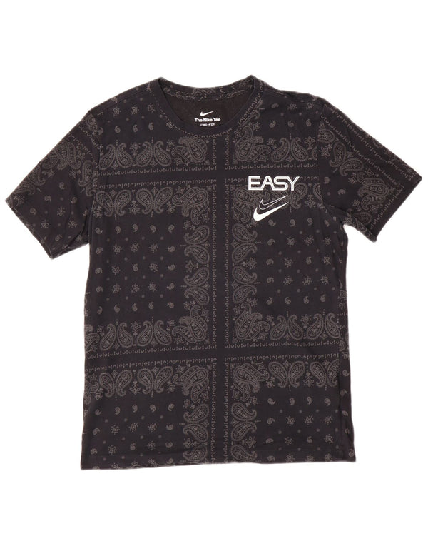 Μπλουζάκι Nike ανδρικό Dri Fit γραφικό μπλουζάκι, μικρό μαύρο βαμβακερό Paisley