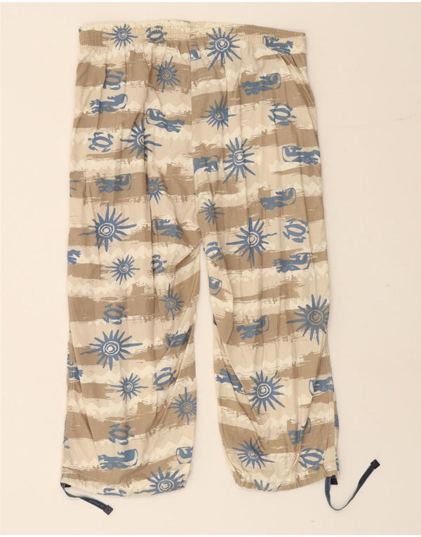 KAPPA Mens Straight Capri Trousers Large W34 L20 Beige Striped Cotton