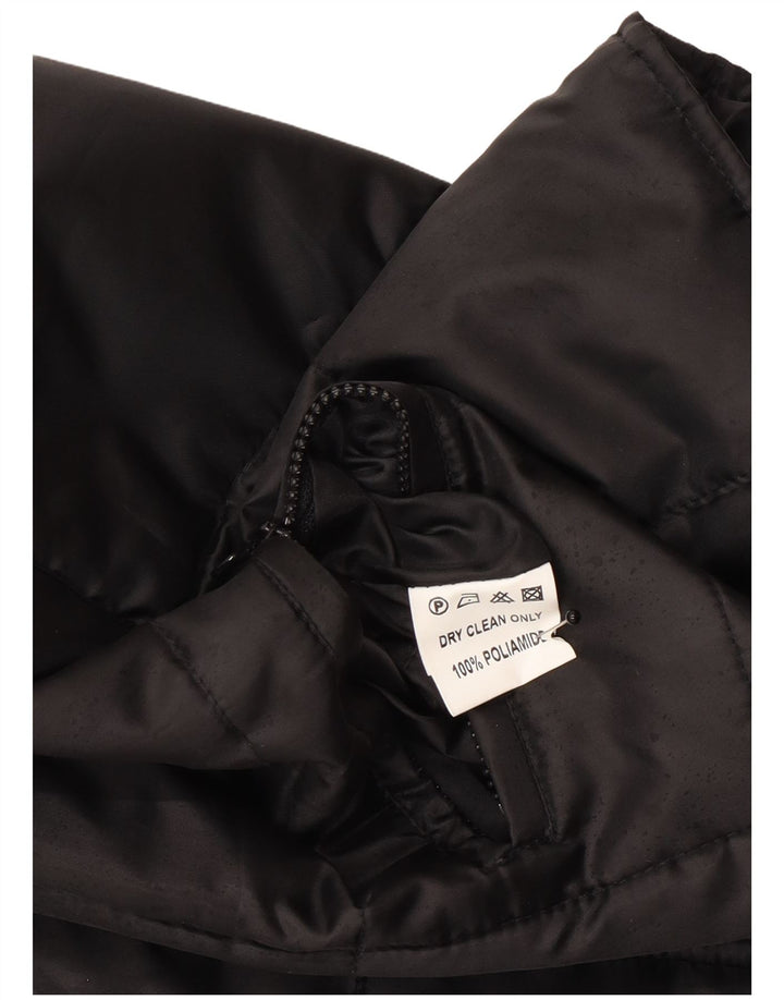 Vintage γυναικείο padded Gilet IT 52 XL Μαύρος πολυεστέρας