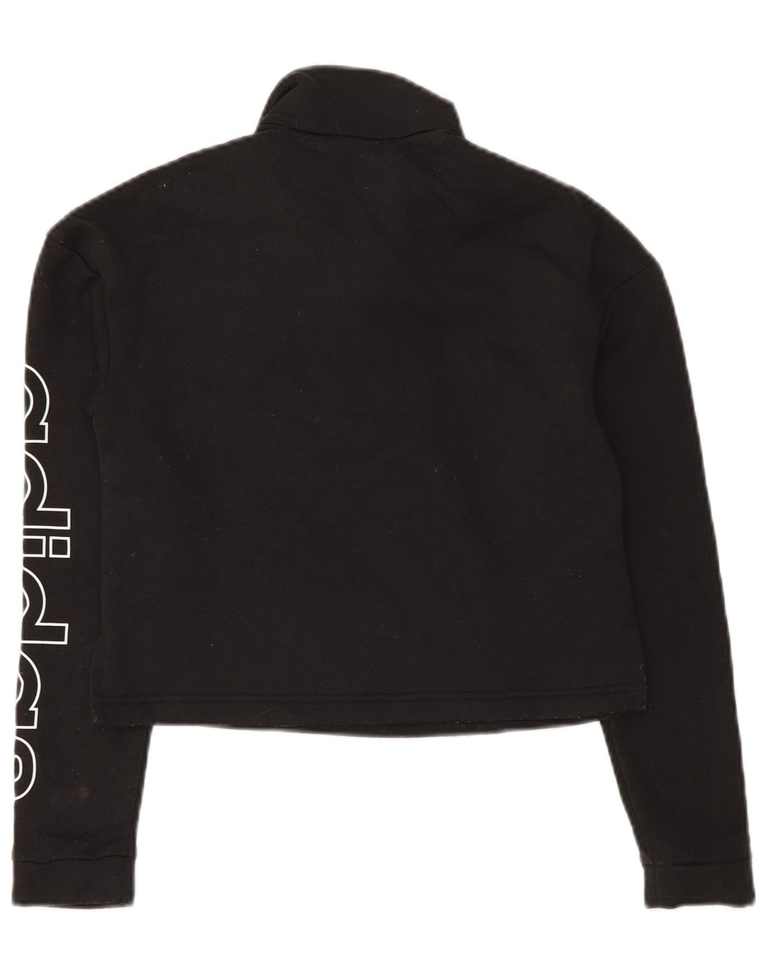 Γυναικεία Adidas Crop Graphic Crop Φούτερ Jumper UK 4/6 XS Μαύρο Πολυεστέρας