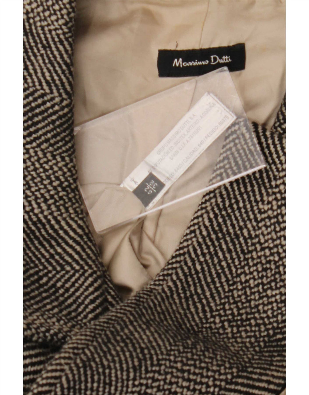 Massimo Dutti Γυναικείο Πανωφόρι EU 42 Μεγάλο Γκρι Μαλλί ψαροκόκαλο