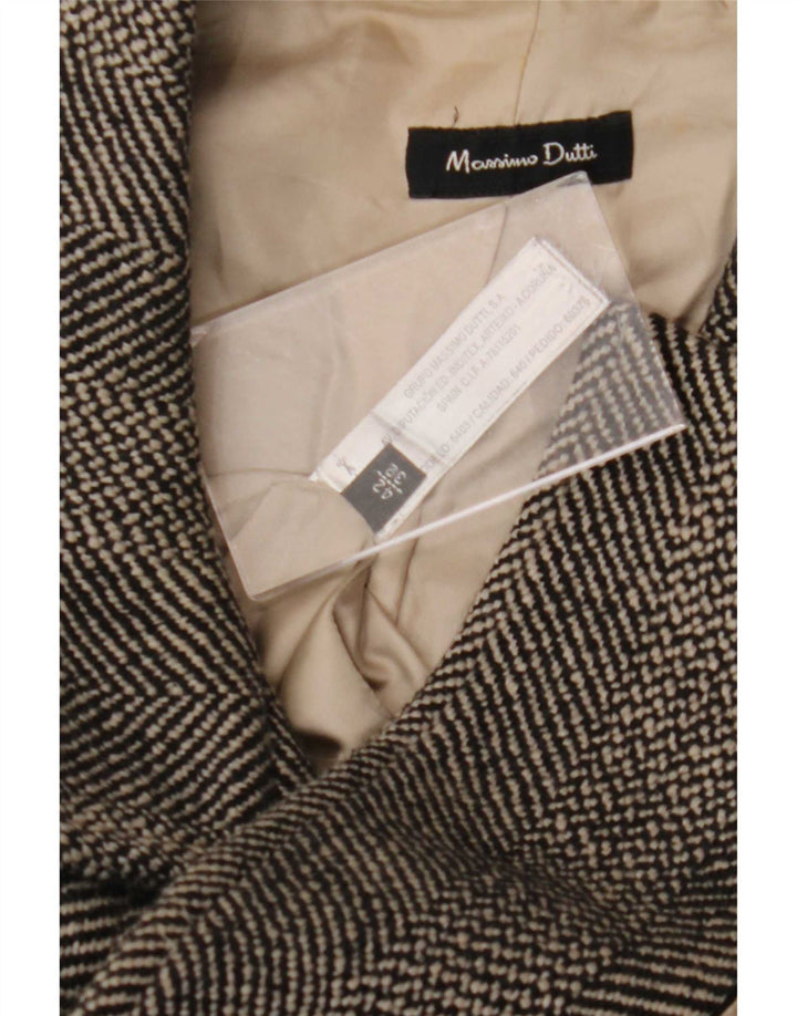 Massimo Dutti Γυναικείο Πανωφόρι EU 42 Μεγάλο Γκρι Μαλλί ψαροκόκαλο