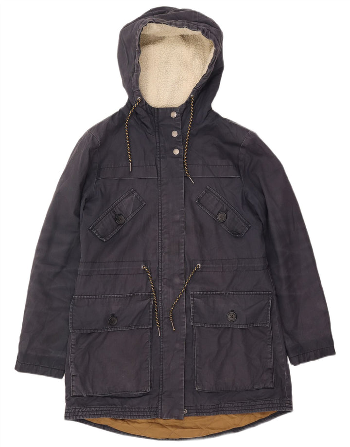 White Stuff Γυναικείο μπουφάν Parka με κουκούλα UK 8 Small Navy Blue Cotton