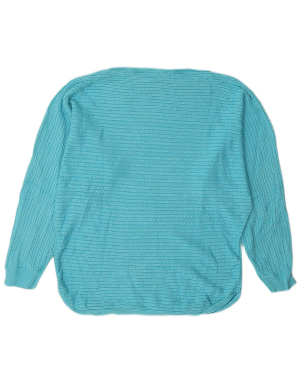 Ralph Lauren Γυναικείο πουλόβερ με λαιμόκαυστο UK 18 XL τιρκουάζ βισκόζη