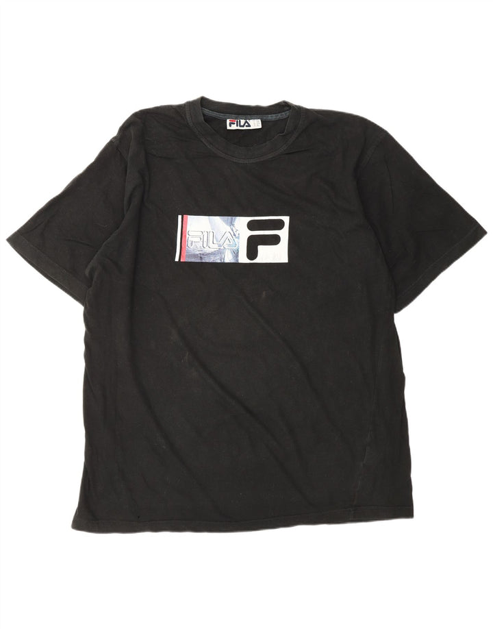 Ανδρικό γραφικό T-Shirt FILA Top XL Μαύρο βαμβακερό