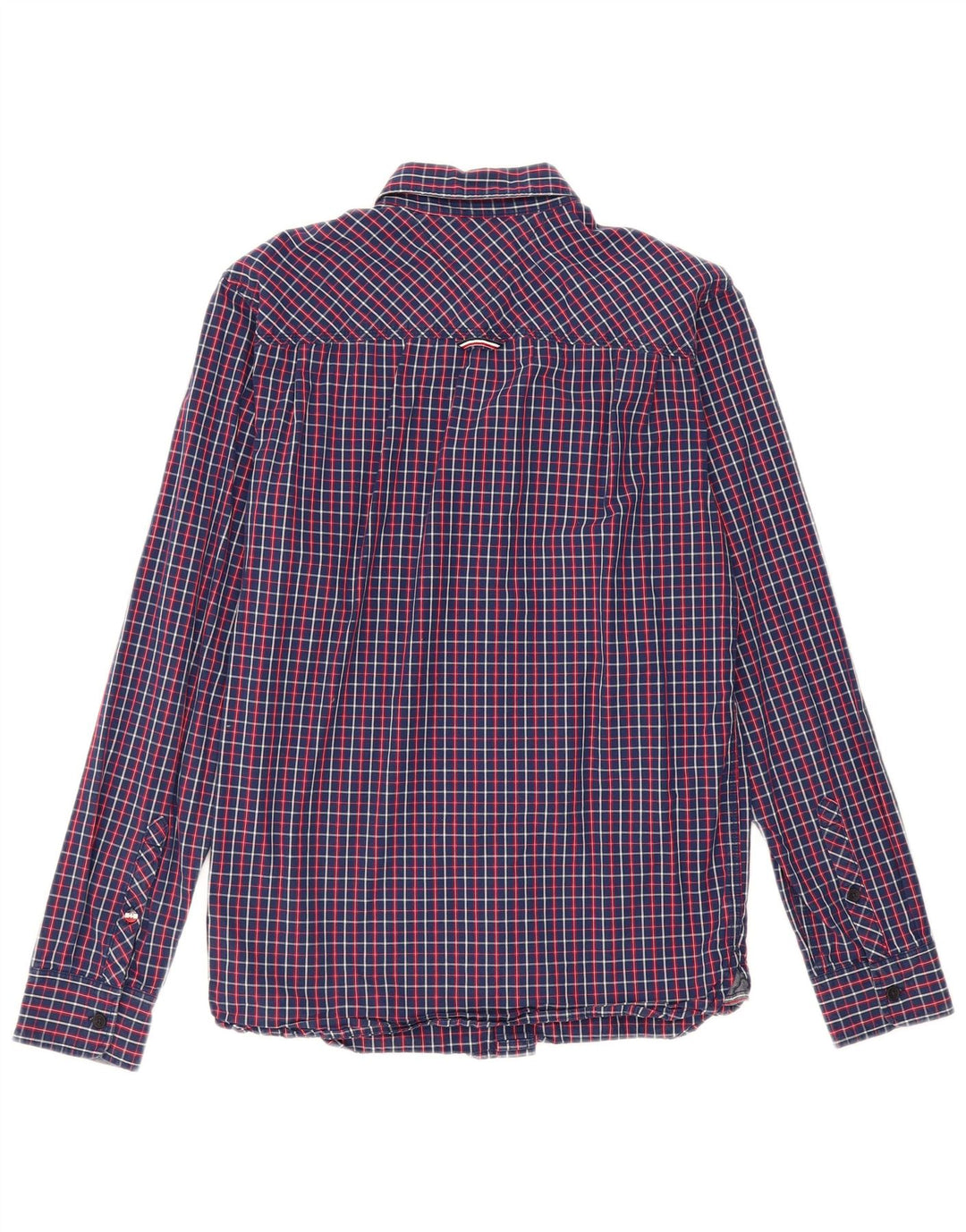 TOMMY HILFIGER Mens Regular Fit Shirt Small Navy Blue Check
