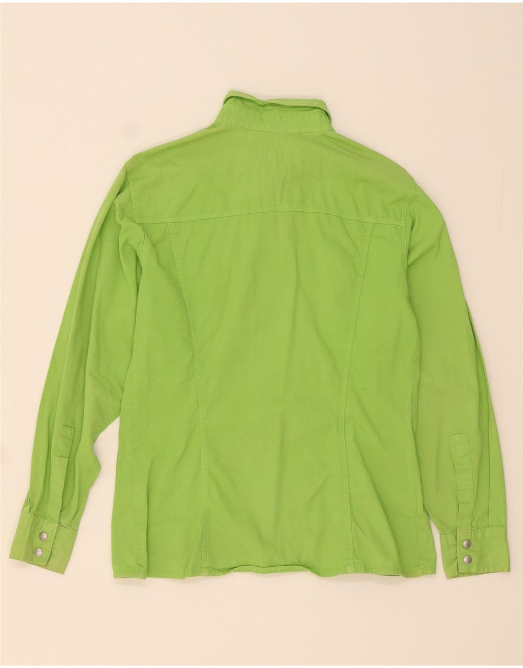 VINTAGE Womens Shirt UK 10 Small Green Cotton Vintage Vintage and Second-Hand Vintage from Messina Hembry 