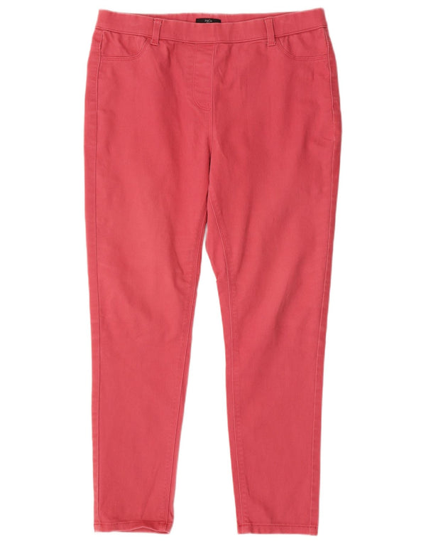 M&Co Γυναικείο Skinny Casual Παντελόνι UK 14 Μεγάλο W32 L27 Ροζ βαμβακερό