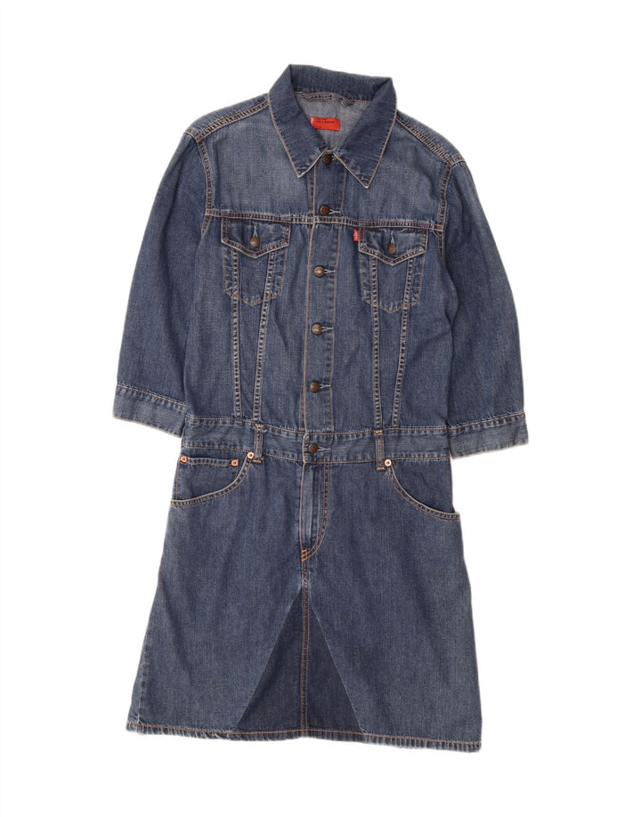Τζιν φόρεμα LEVI'S Girls 3/4 μανίκι πουλόβερ 11-12 ετών Μεσαίο μπλε