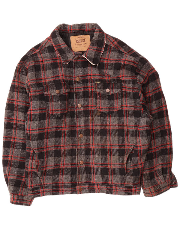 Ανδρικό μπουφάν μπουφάν Wrangler UK 42 XL Grey Check Wool
