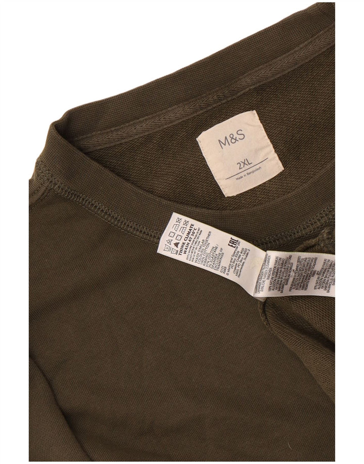 Ανδρικό φούτερ Marks & Spencer Jumper 2XL Χακί Βαμβακερό