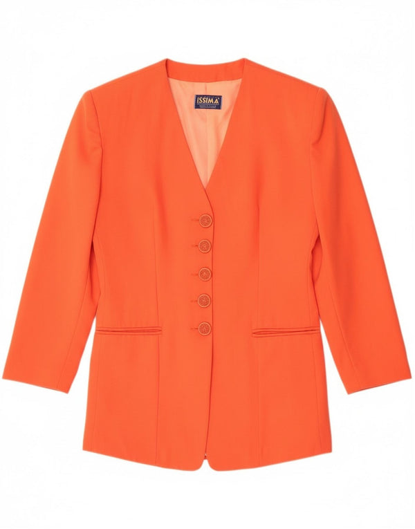 Issima Γυναικείο Μπουφάν Blazer με 5 κουμπιά UK 12 Medium Orange