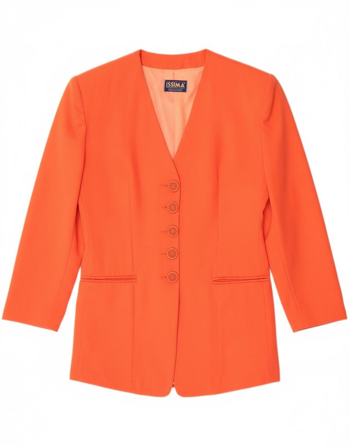 Issima Γυναικείο Μπουφάν Blazer με 5 κουμπιά UK 12 Medium Orange