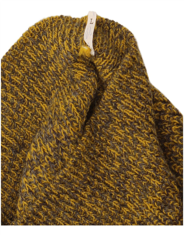 Ανδρικό πουλόβερ Vintage Crew Neck Jumper Μεγάλο Χακί Ριγέ