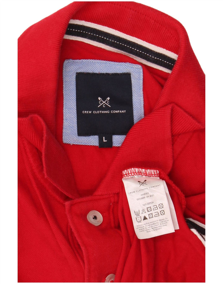 Crew Clothing Ανδρικό πουκάμισο πόλο μεγάλο κόκκινο βαμβακερό