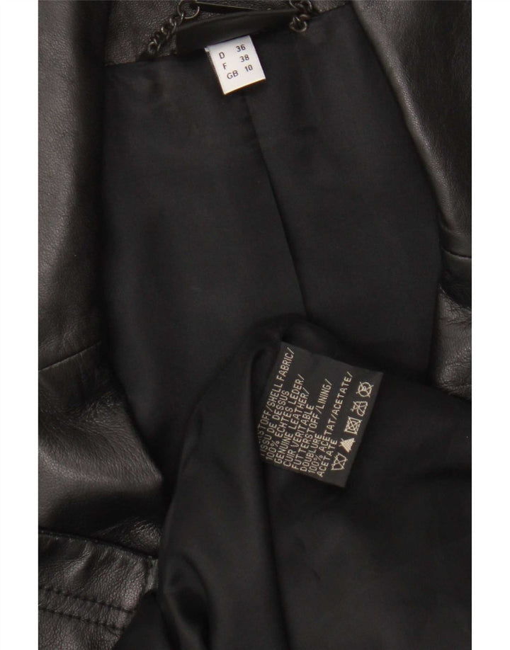 Madeleine Γυναικείο Δερμάτινο Παλτό UK 10 Small Black Leather