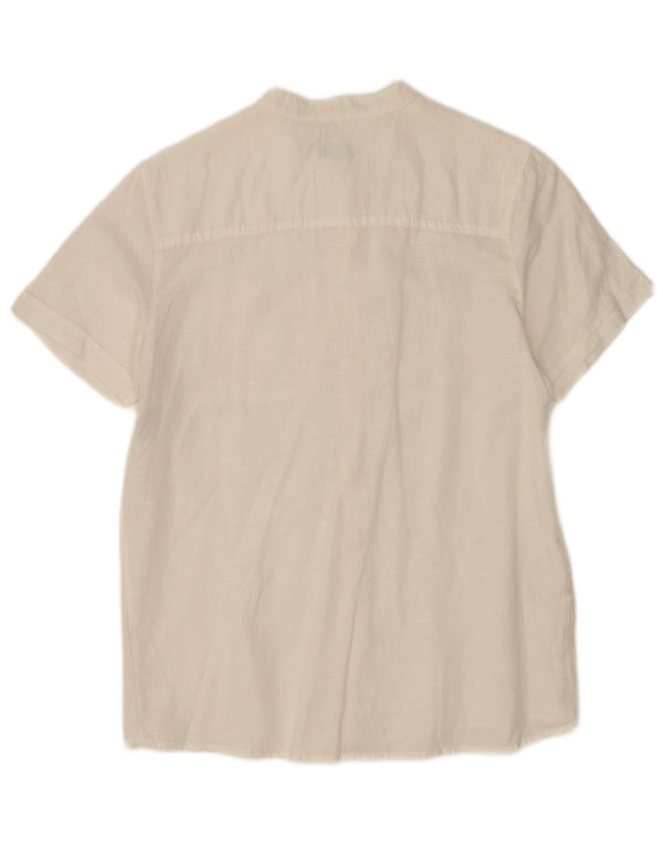 Benetton Boys κοντομάνικο πουκάμισο 11-12 ετών 2XL λευκό λινό