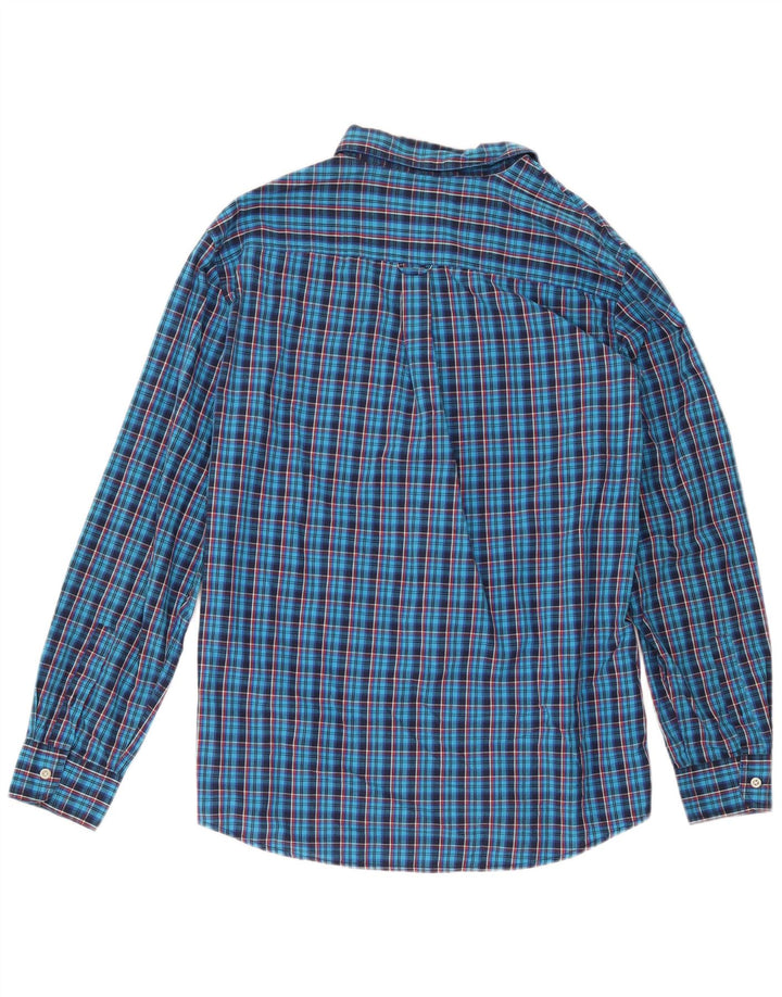 Chaps Ανδρικό πουκάμισο Easy Care Large Blue Check Cotton