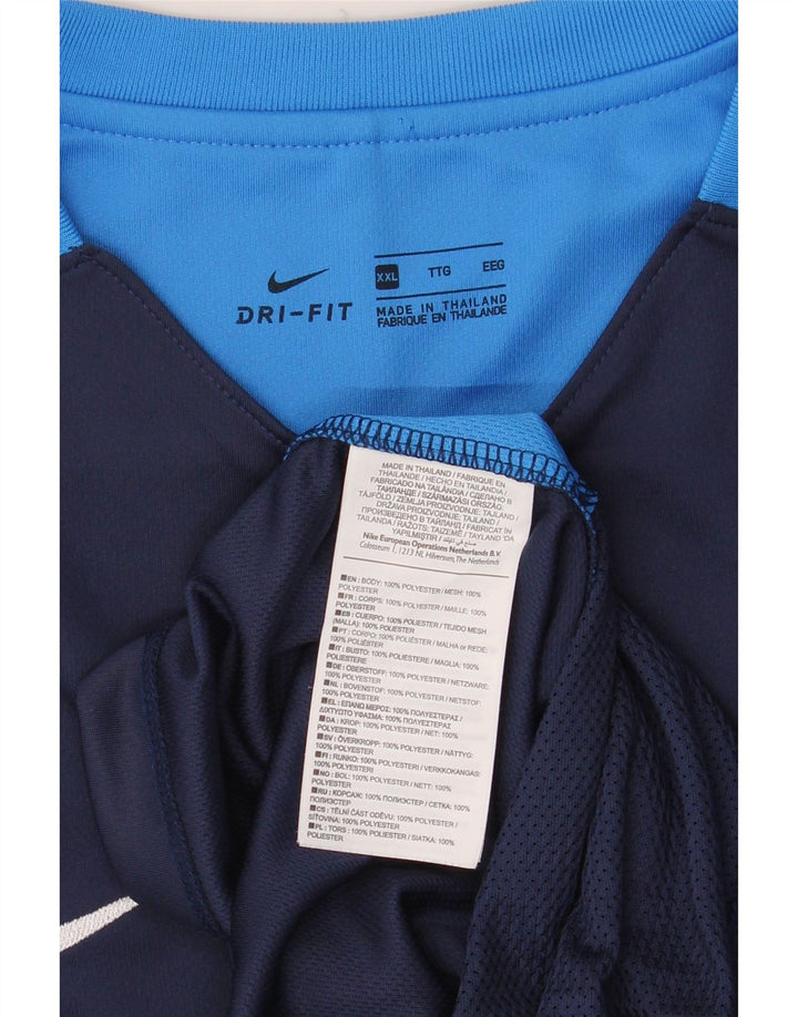 Ανδρικό T-shirt Nike Dri Fit Top 2XL Navy Blue Colorblock Πολυεστέρας