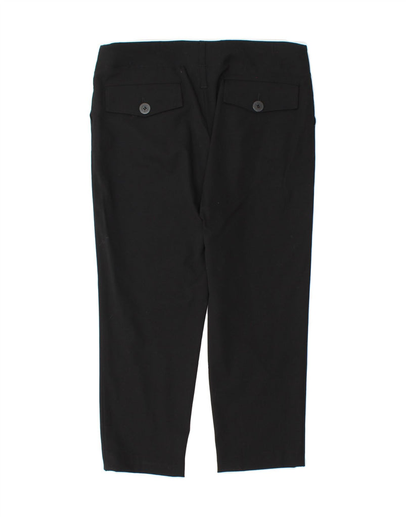 BURBERRY Womens Straight Cropped Trousers UK 10 Small W37 L22 Black Wool Vintage Burberry and Second-Hand Burberry from Messina Hembry 