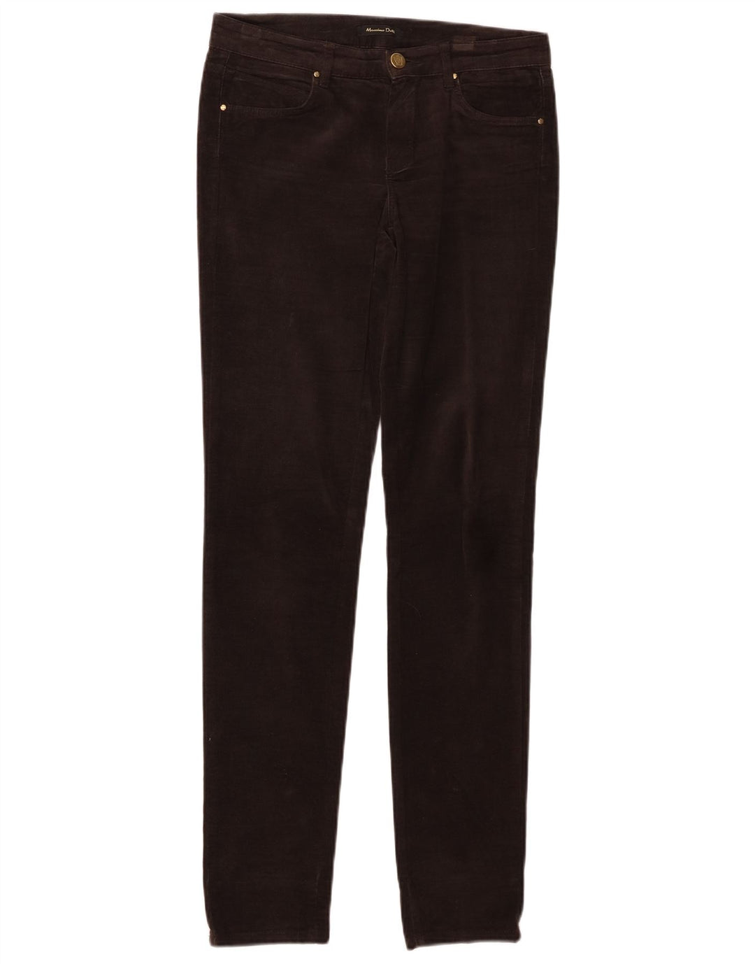 MASSIMO DUTTI Γυναικείο Velvet Casual Παντελόνι EU 34 2XS W24 L30 Καφέ