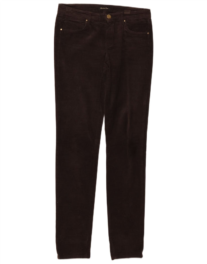 MASSIMO DUTTI Γυναικείο Velvet Casual Παντελόνι EU 34 2XS W24 L30 Καφέ