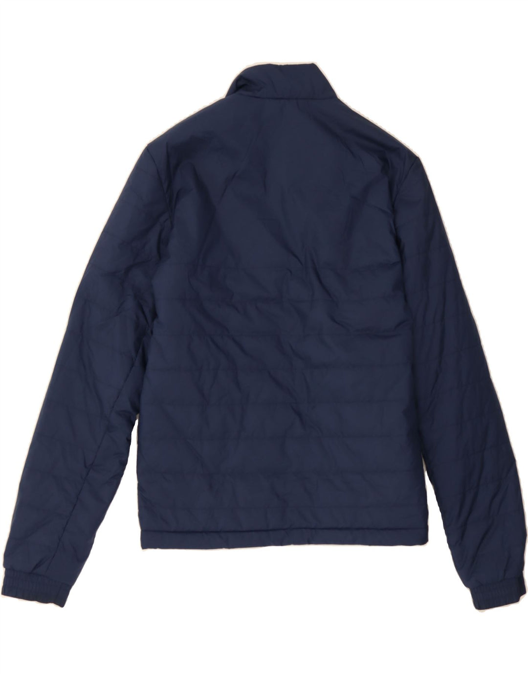 ADIDAS Mens Graphic Padded Jacket UK 36  Small Navy Blue Polyester Vintage Adidas and Second-Hand Adidas from Messina Hembry 