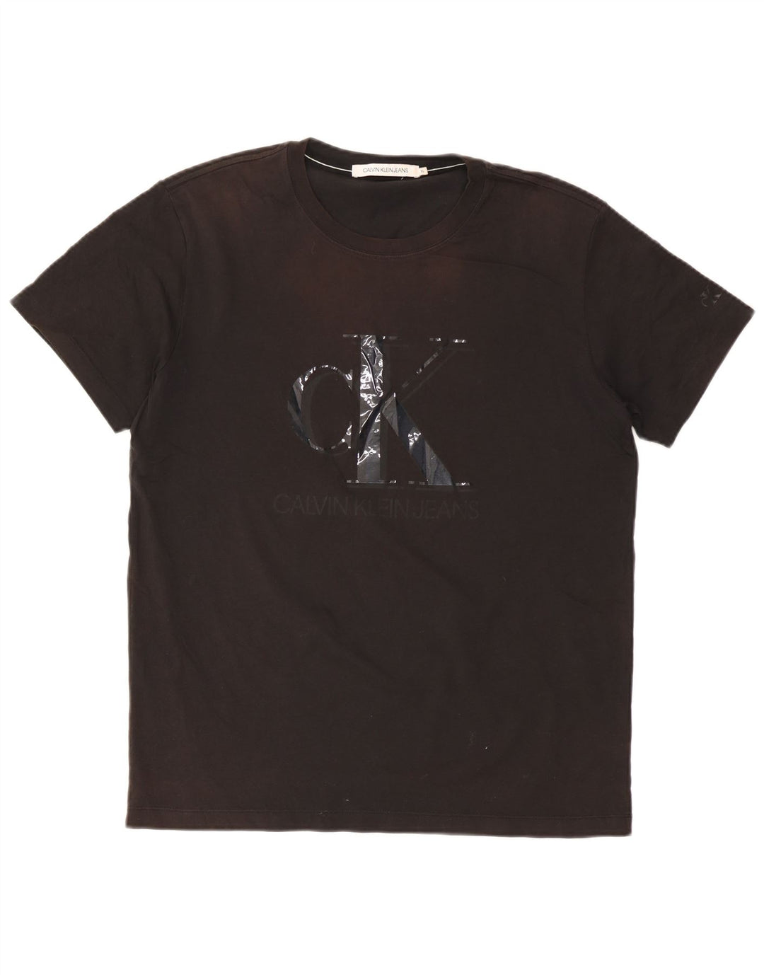 CALVIN KLEIN JEANS Ανδρικό γραφικό T-Shirt Top XL Μαύρο βαμβακερό