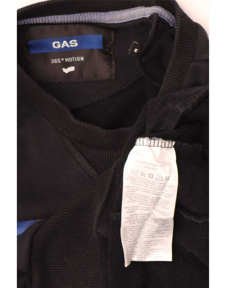 Ανδρικό γραφικό φούτερ Gas Jumper Μεσαίο μαύρο βαμβακερό