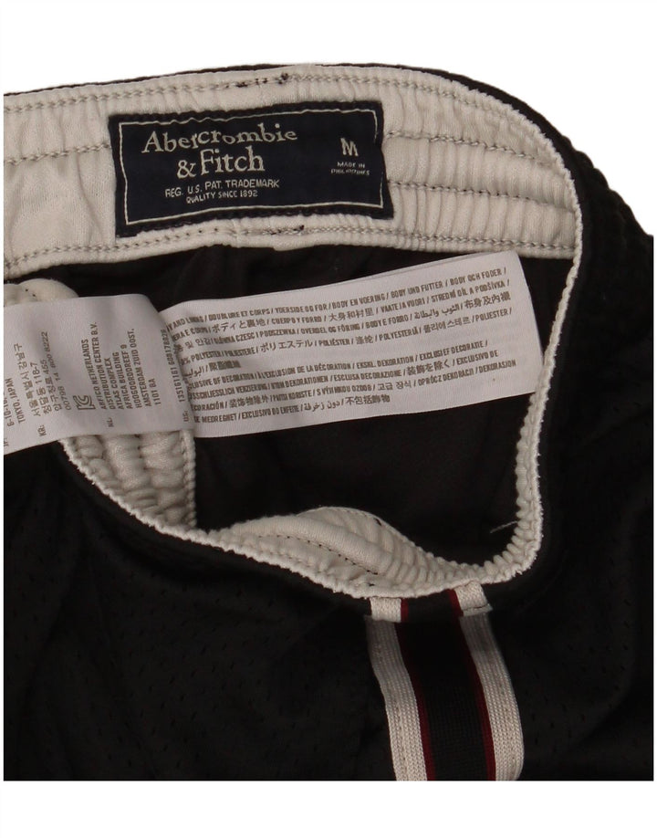 Ανδρικό γραφικό αθλητικό σορτς Abercrombie & Fitch, μεσαίο μαύρο πολυεστέρα