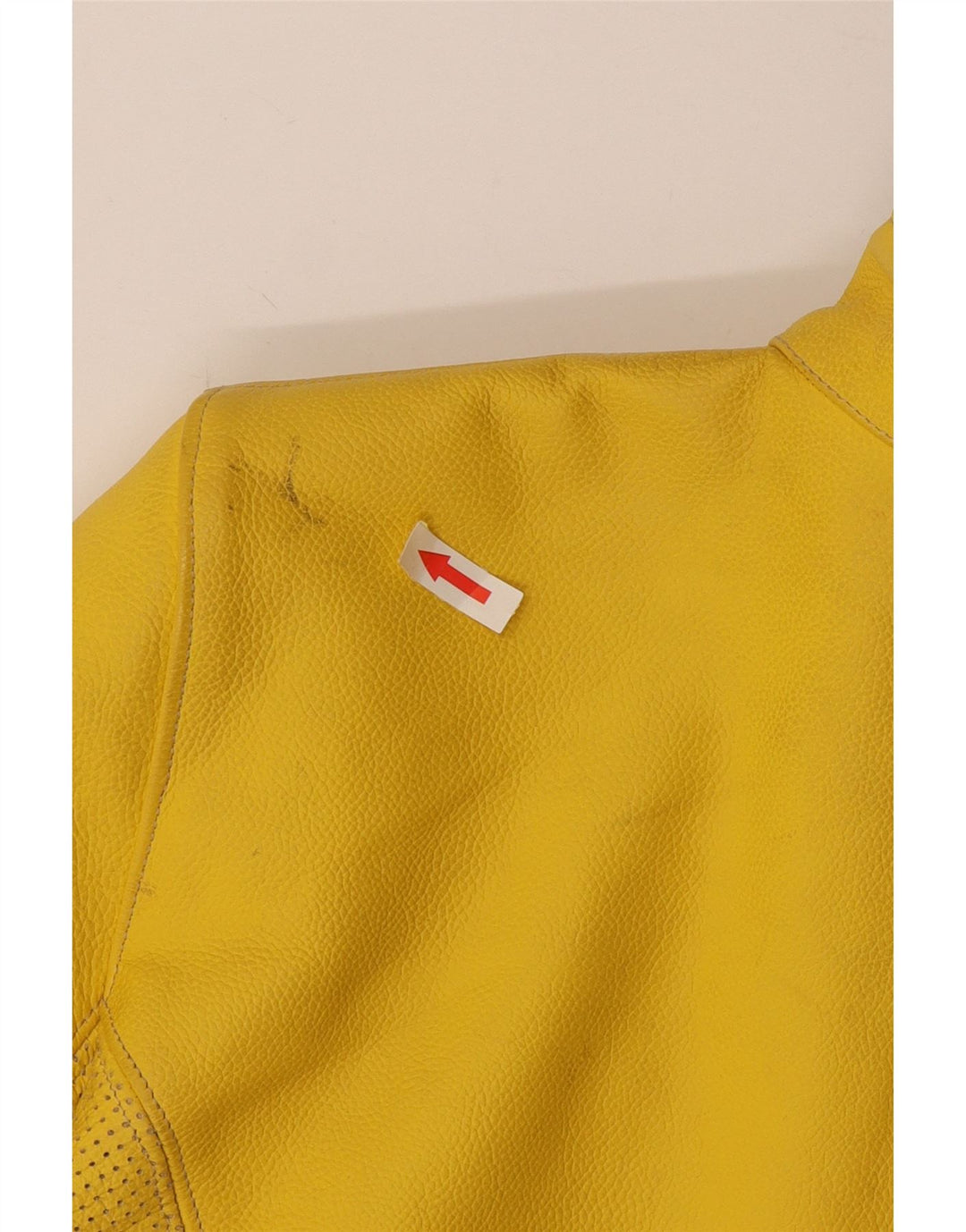 Γωνιακό Γυναικείο Crop Leather Racer Jacket IT 44 Medium Yellow Leather