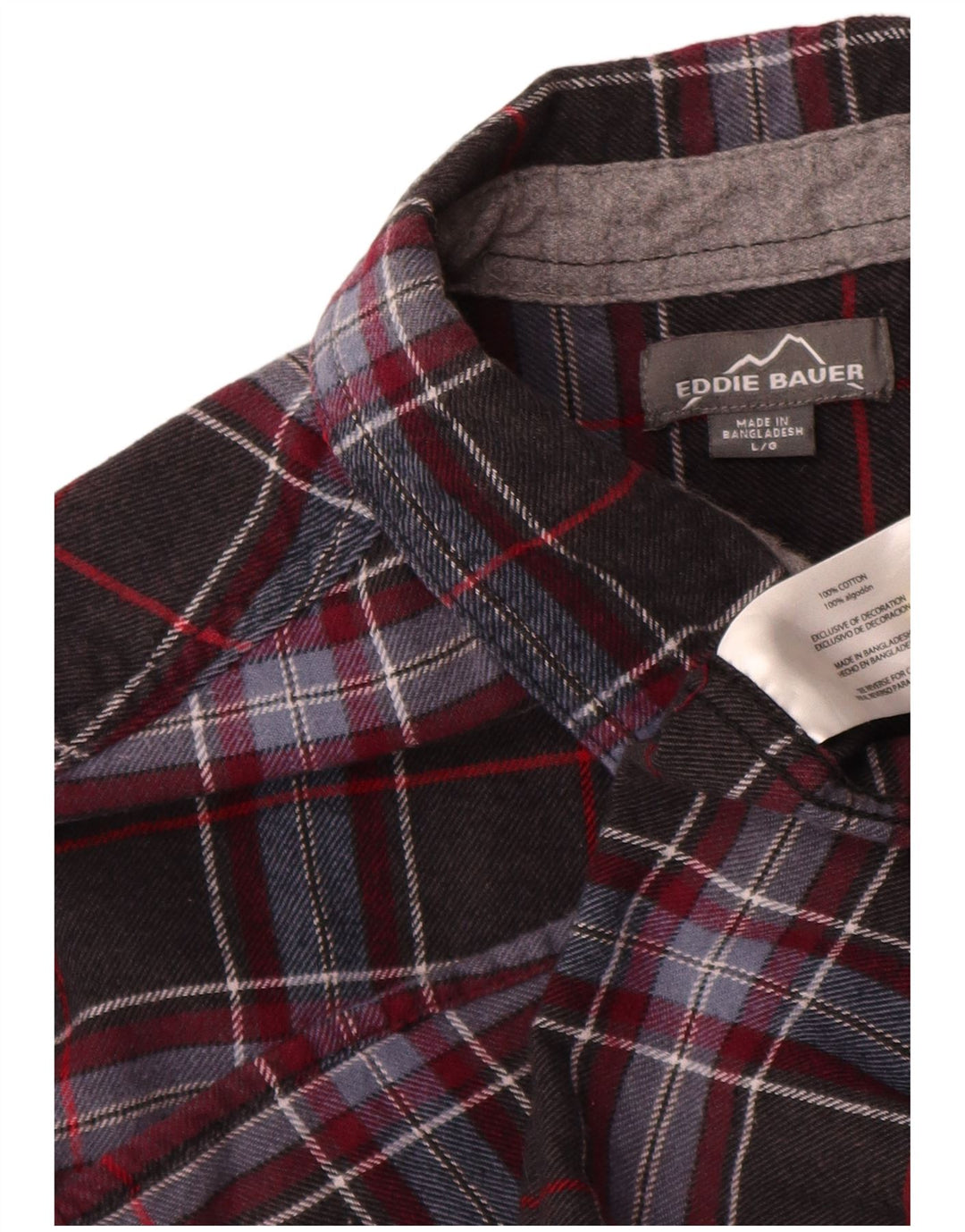 Eddie Bauer Ανδρικό φανελένιο πουκάμισο μεγάλο γκρι βαμβακερό