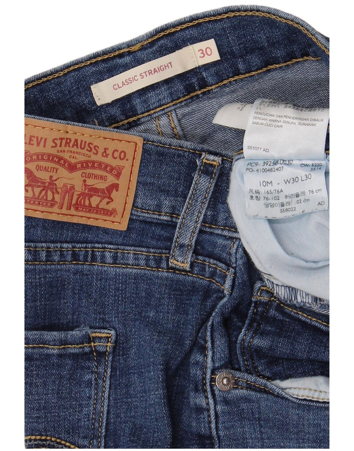 LEVI'S Γυναικεία Κλασική Εφαρμογή ίσιο τζιν US 10 μεγάλα W30 L30 μπλε