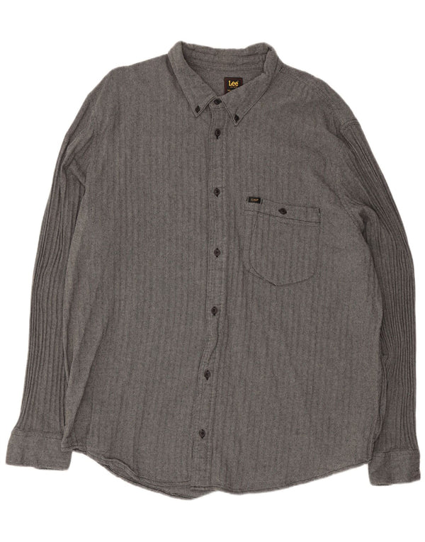 Ανδρικό Lee Tall Relaxed Fit Shirt 2XL Γκρι βαμβακερό ψαροκόκκαλο