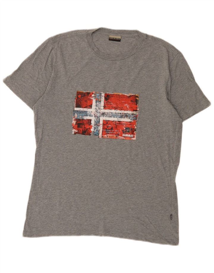 Ανδρικό μπλουζάκι Napapijri Geographic Graphic Top Medium Grey